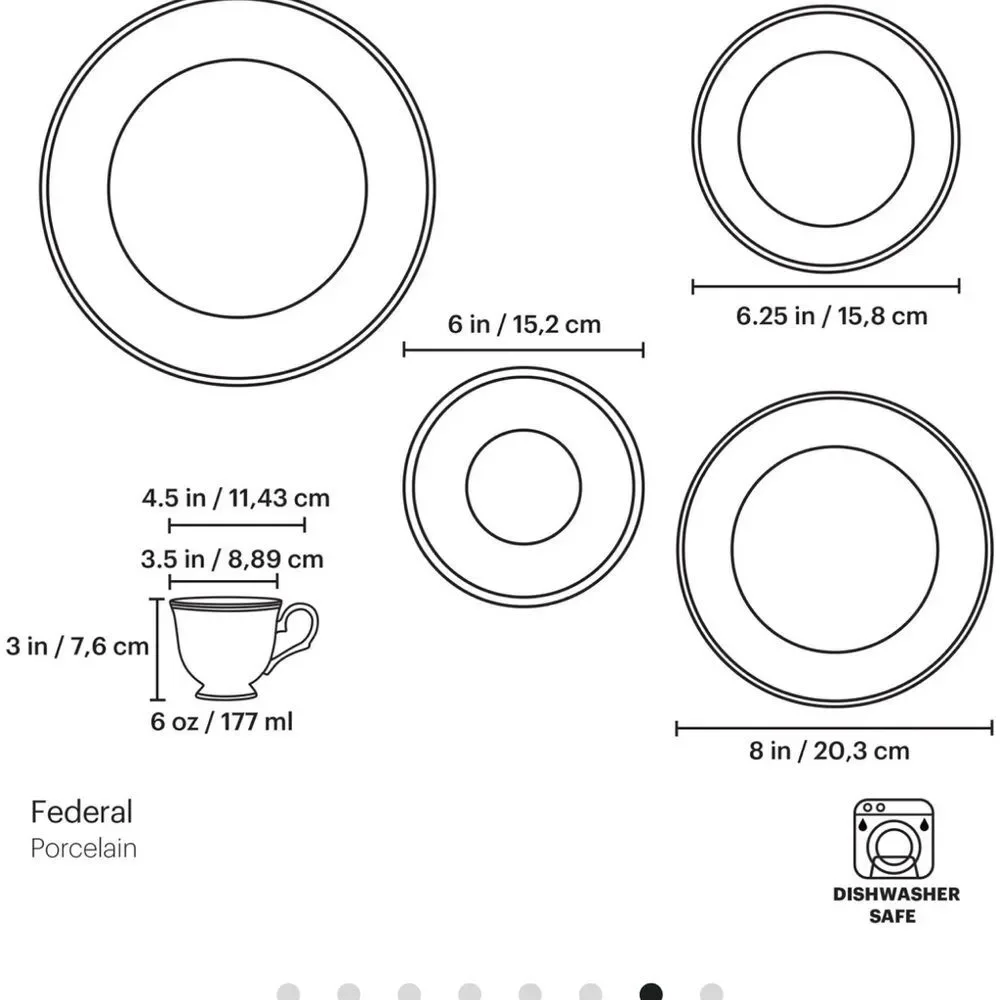 Lenox Federal Platinum 5 Piece Place Setting Fine Bone China